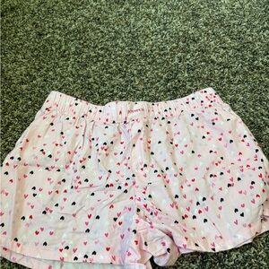 Pink Heart Patterned Shorts